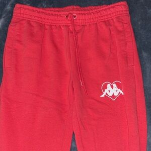 Kappa Brand Vibrant Red Joggers